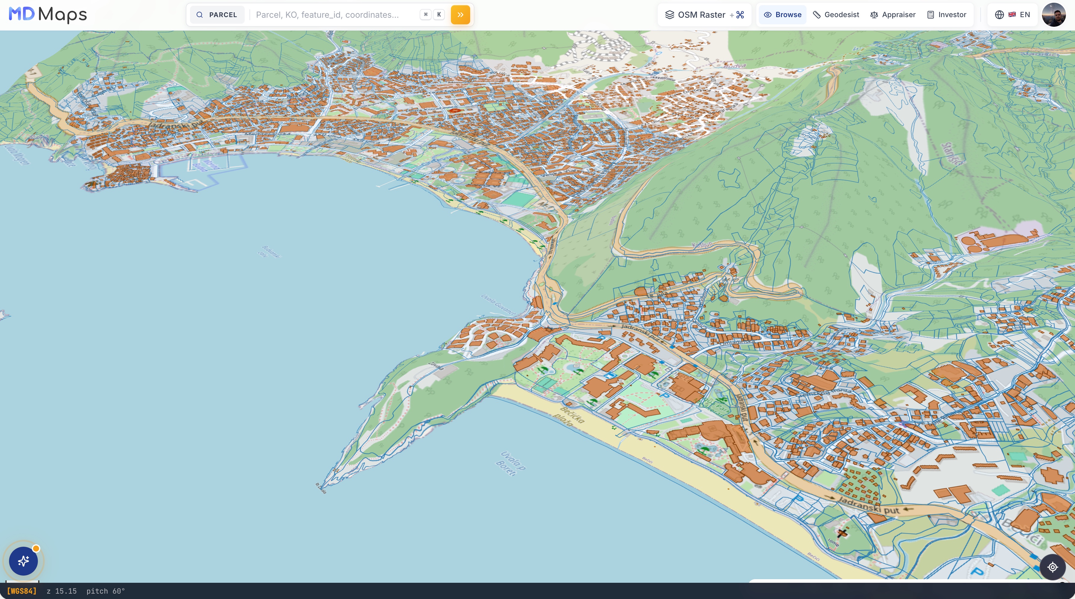 Интерактивная карта MD Maps — переключение подложек, OSM-растр